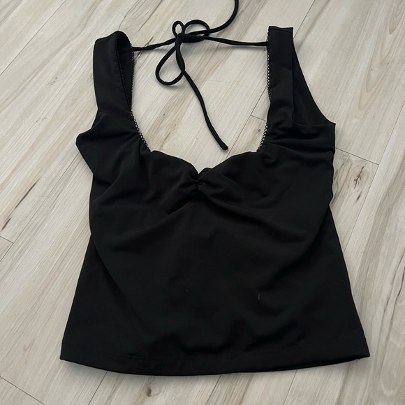 Garage Black Tie-Back Tank Top - Picture 1 of 3
